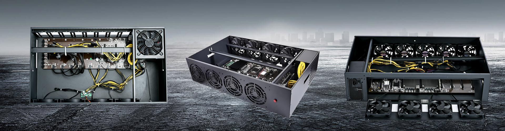 Foldable Case 8 GPU Case Silent GPU Server High Efficiency GPU Chassis Graphic Card 8