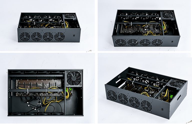 8GPU Case Computer 8Fan Motherboard Chassis Rack System Psu GPU Ekran Kart